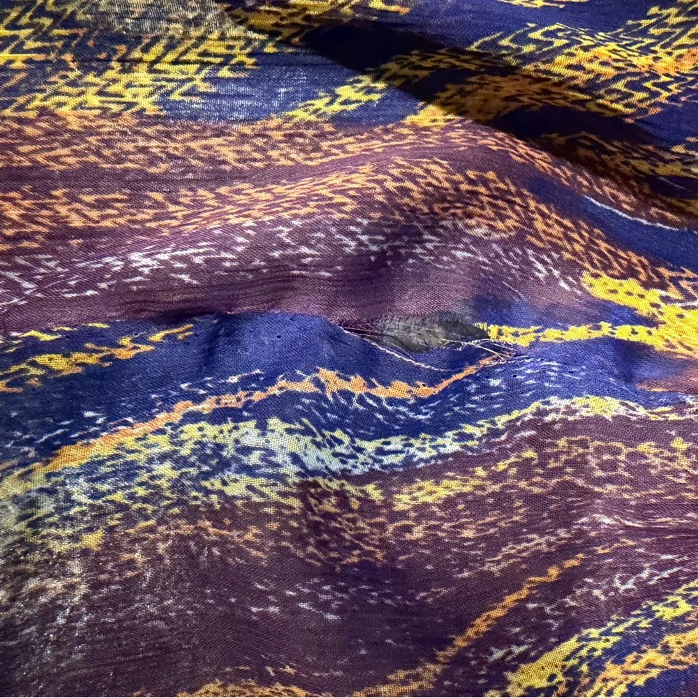 Purple & Gold Abstract Lightweight Fashion Scarf 58” Neck Hair Purse Wrap